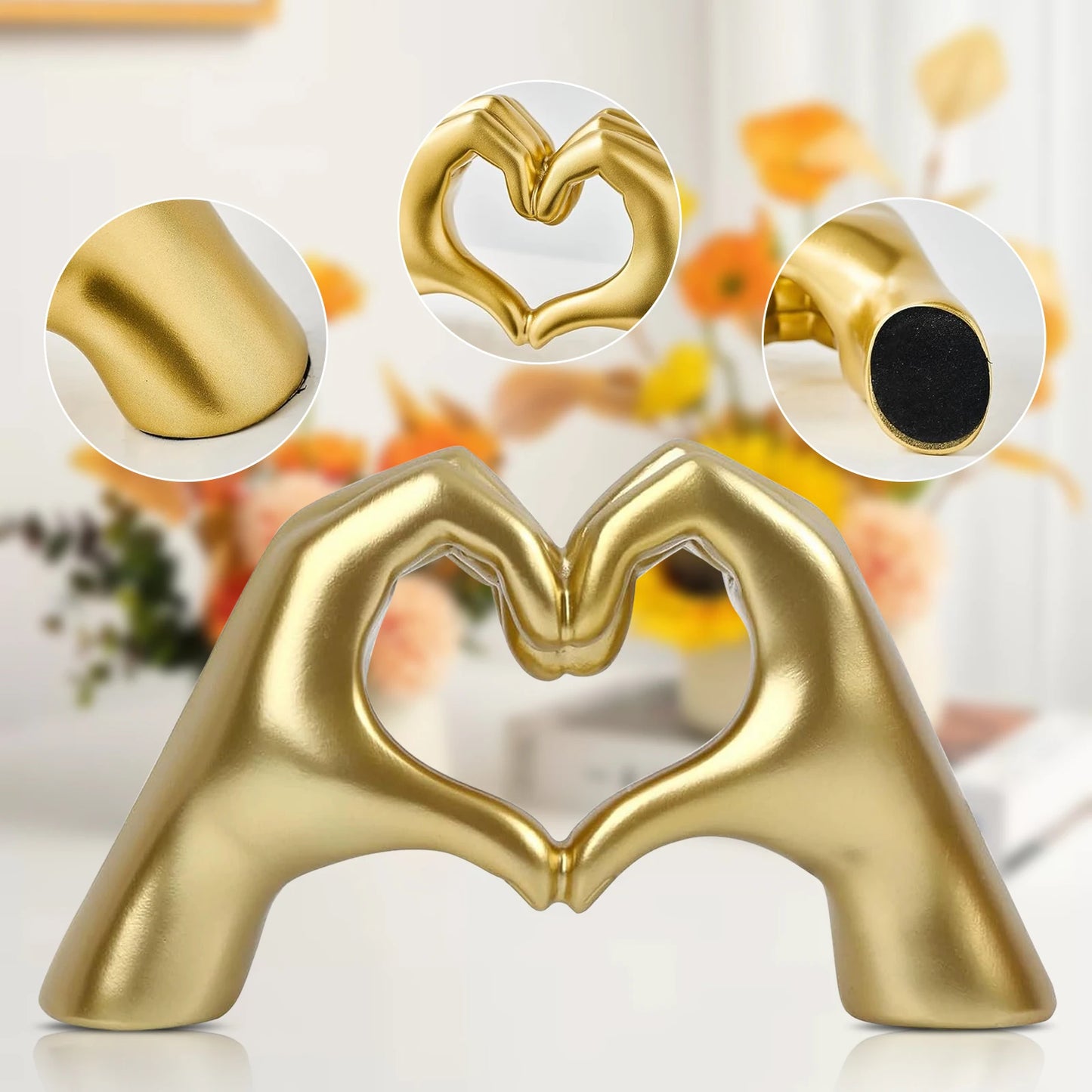 Heart Shaped Hand Statue Home Decor Accents