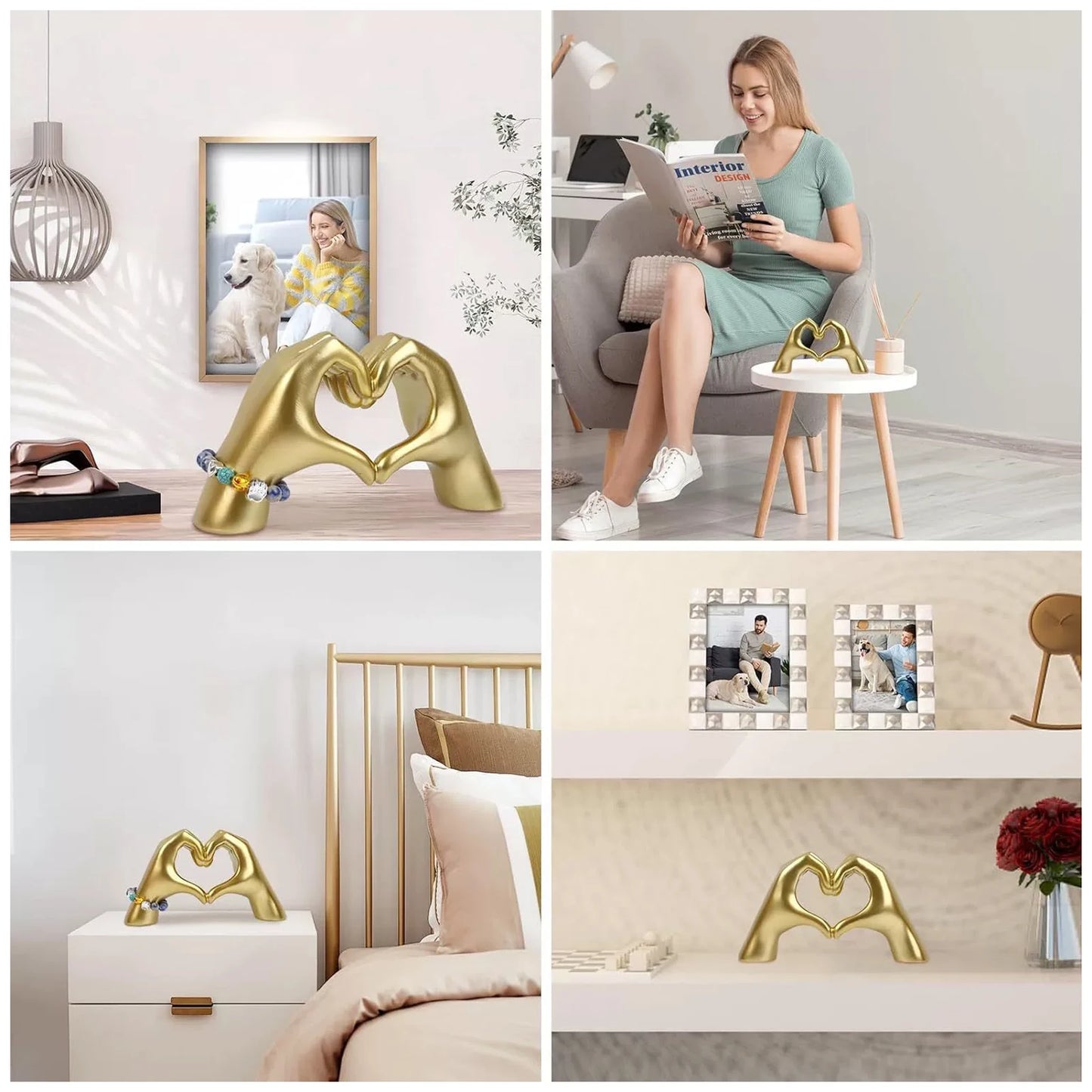 Heart Shaped Hand Statue Home Decor Accents