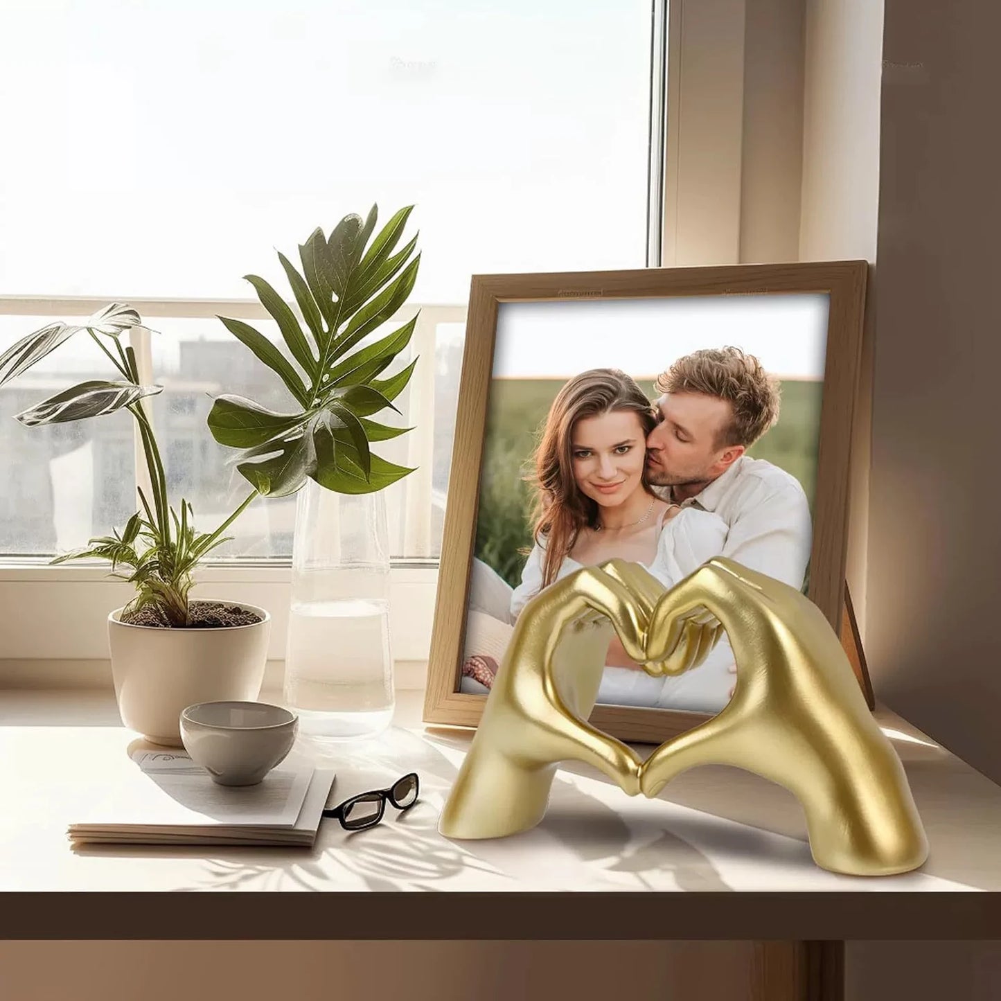 Heart Shaped Hand Statue Home Decor Accents