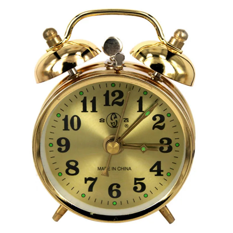 Vintage Style Alarm Clock Manual Wind Up Snooze