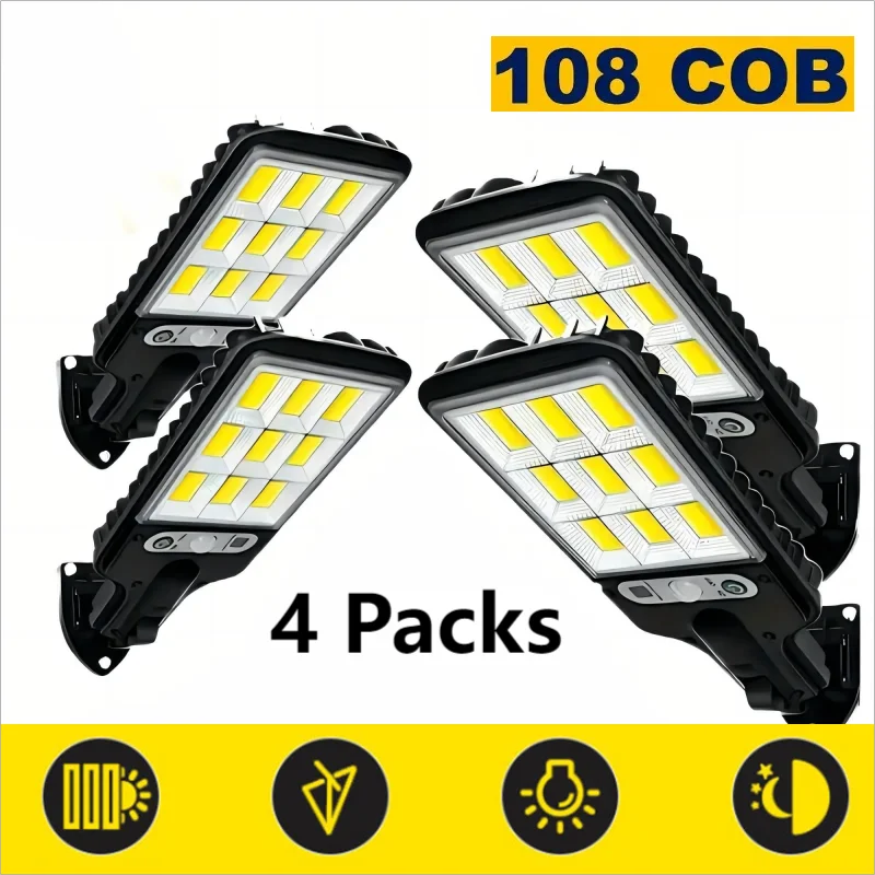 LED Outdoor Solar Lights w/ Remote Control Motion Sensor 1/2/4-Pack