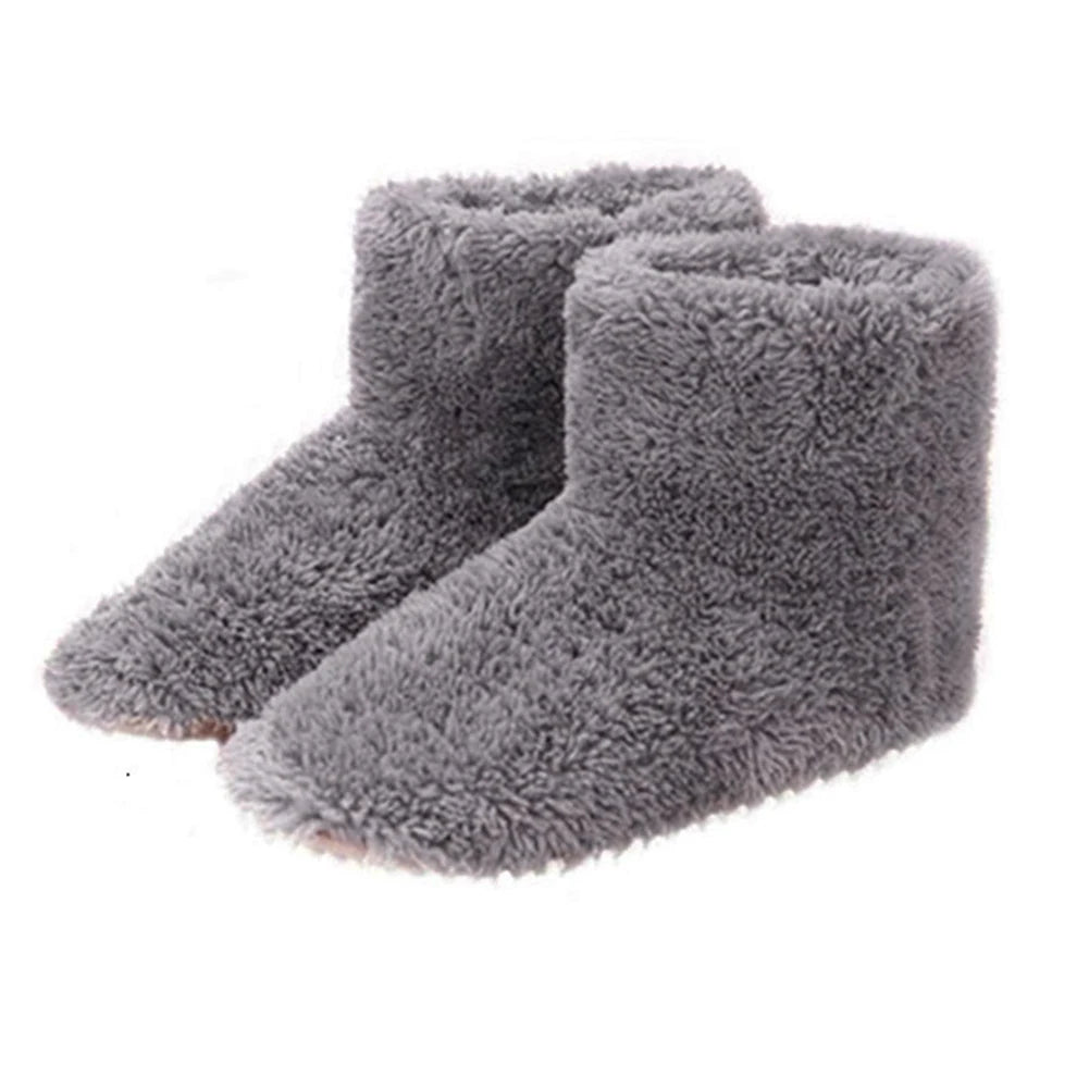 Women Men Electric Heated Booties Slippers USB