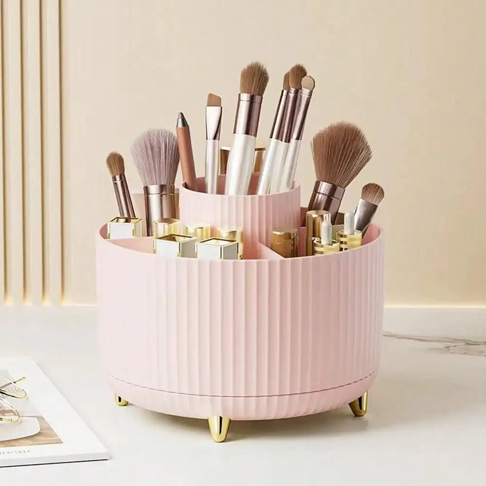 360° Rotating Makeup Brush Holder Organizer