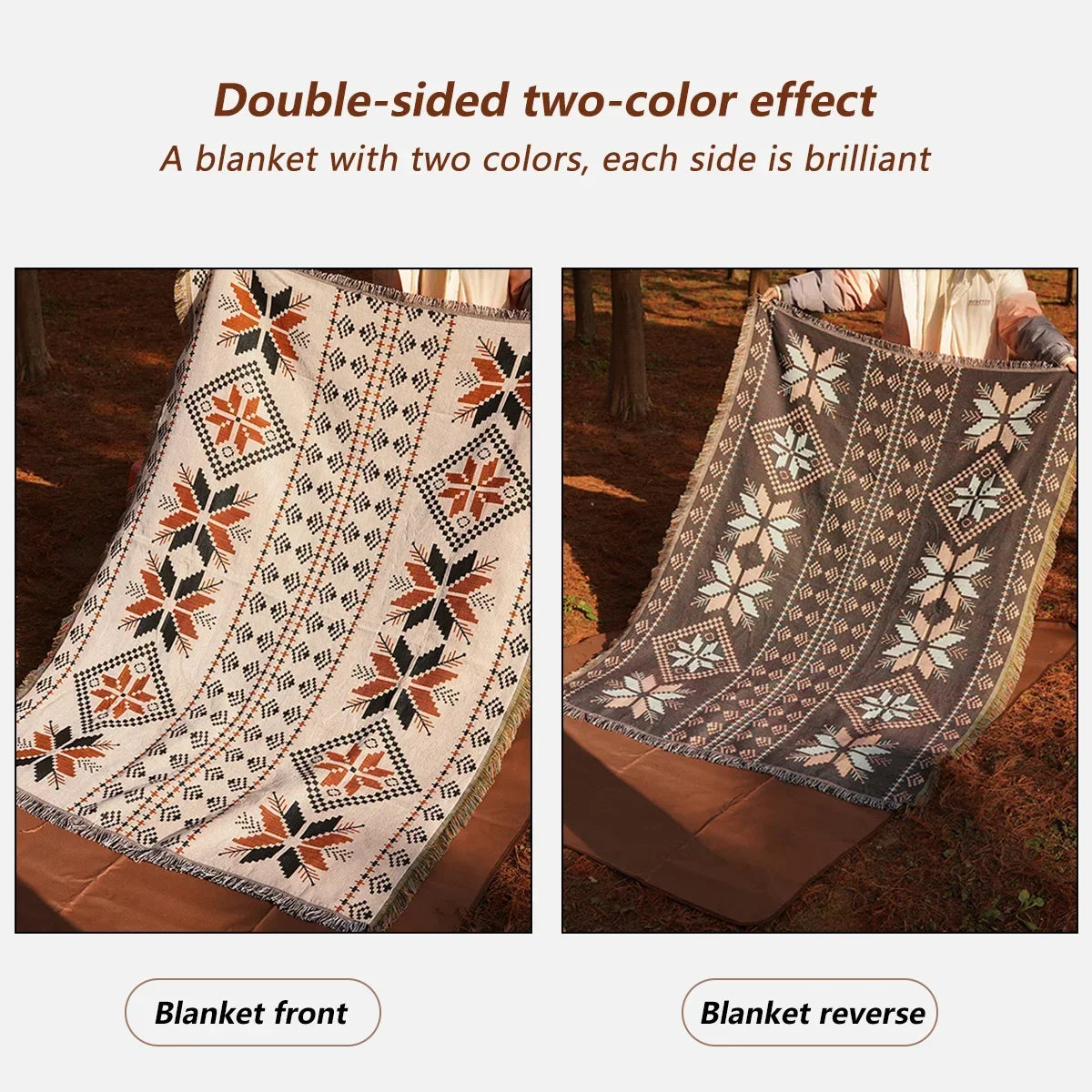Elegant Bohemian Style Travel Picnic Mat Throw Blanket