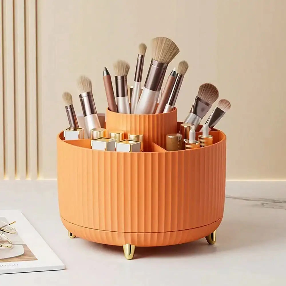 360° Rotating Makeup Brush Holder Organizer