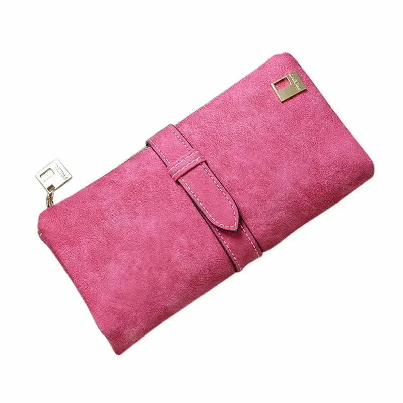 Frosted Leather Long Card Holder Wallet Purse Clutch