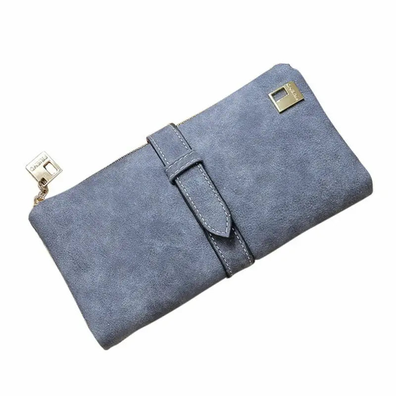 Frosted Leather Long Card Holder Wallet Purse Clutch