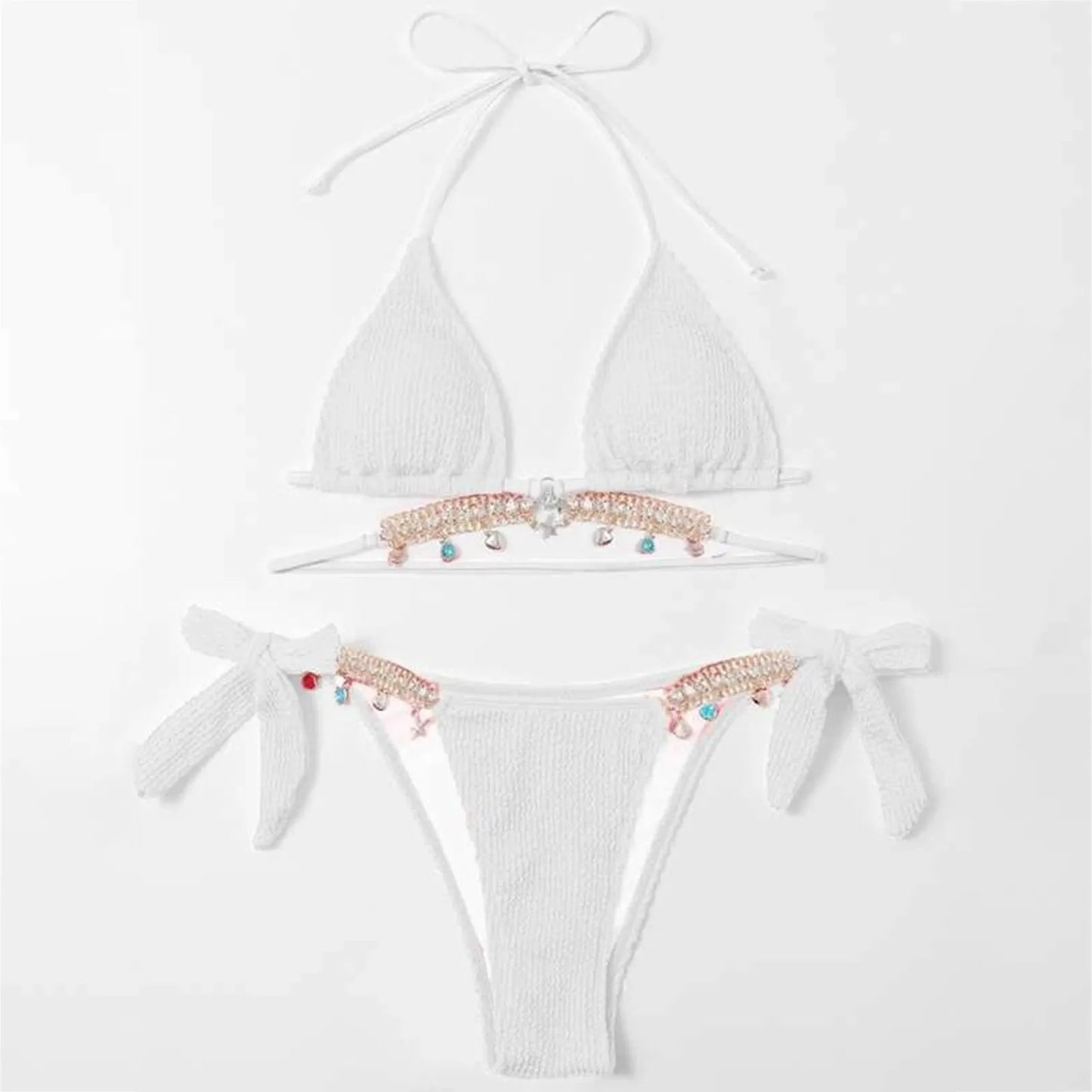Fashionable Chain Detail Hip-Tie Bikini