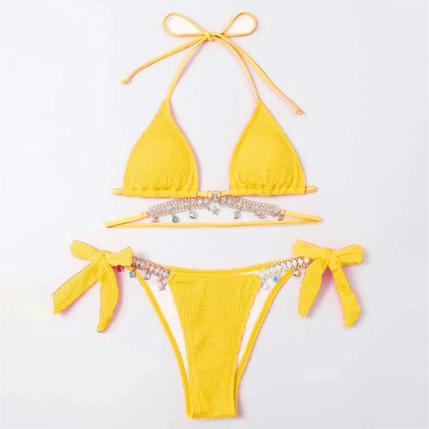 Fashionable Chain Detail Hip-Tie Bikini