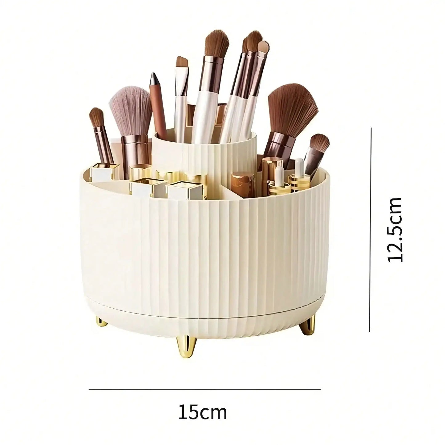 360° Rotating Makeup Brush Holder Organizer