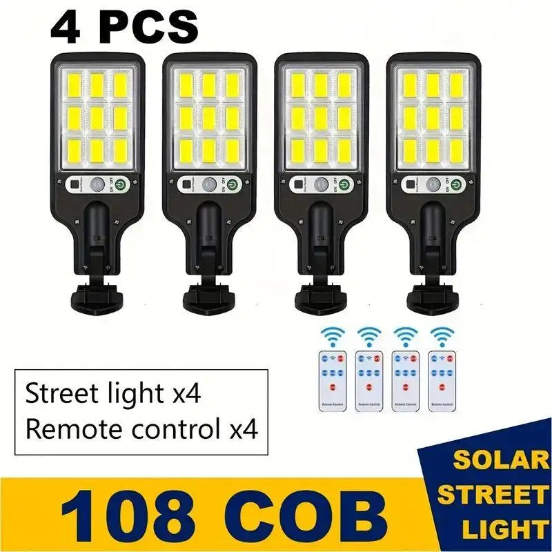 LED Outdoor Solar Lights w/ Remote Control Motion Sensor 1/2/4-Pack
