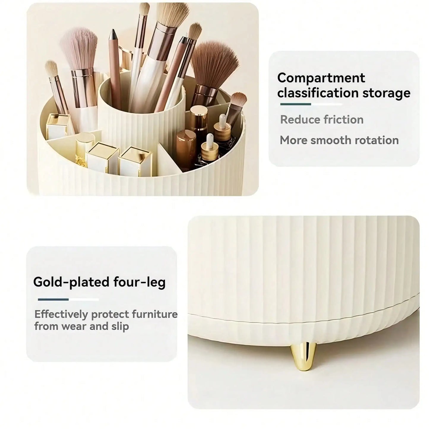 360° Rotating Makeup Brush Holder Organizer