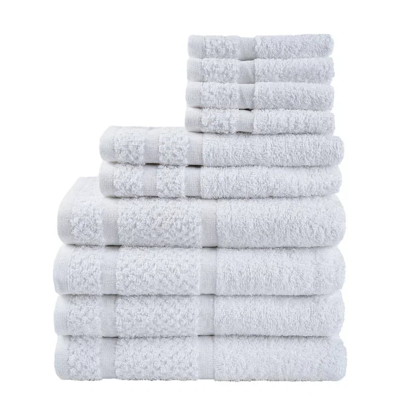 10 Piece 100% Cotton Towel Set
