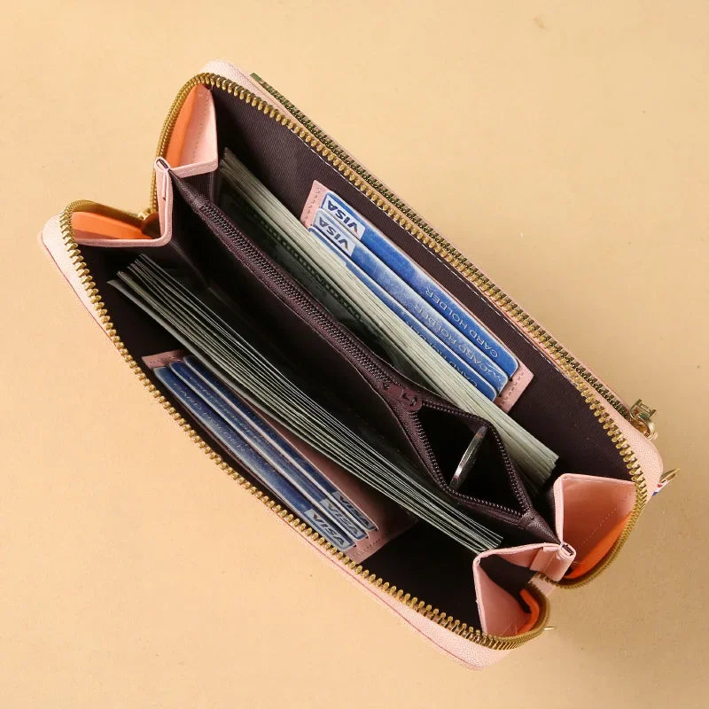Mini Wallet w/ Touch Screen Cell Phone Holder Crossbody Purse
