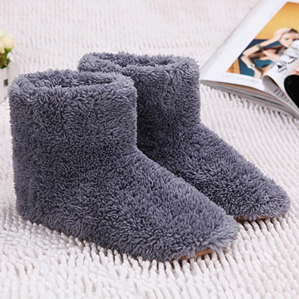 Women Men Electric Heated Booties Slippers USB