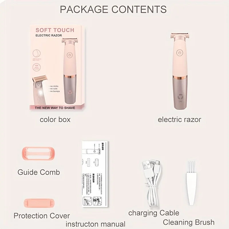 Portable Rechargeable Body Hair Trimmer Grooming Face Leg Underarm