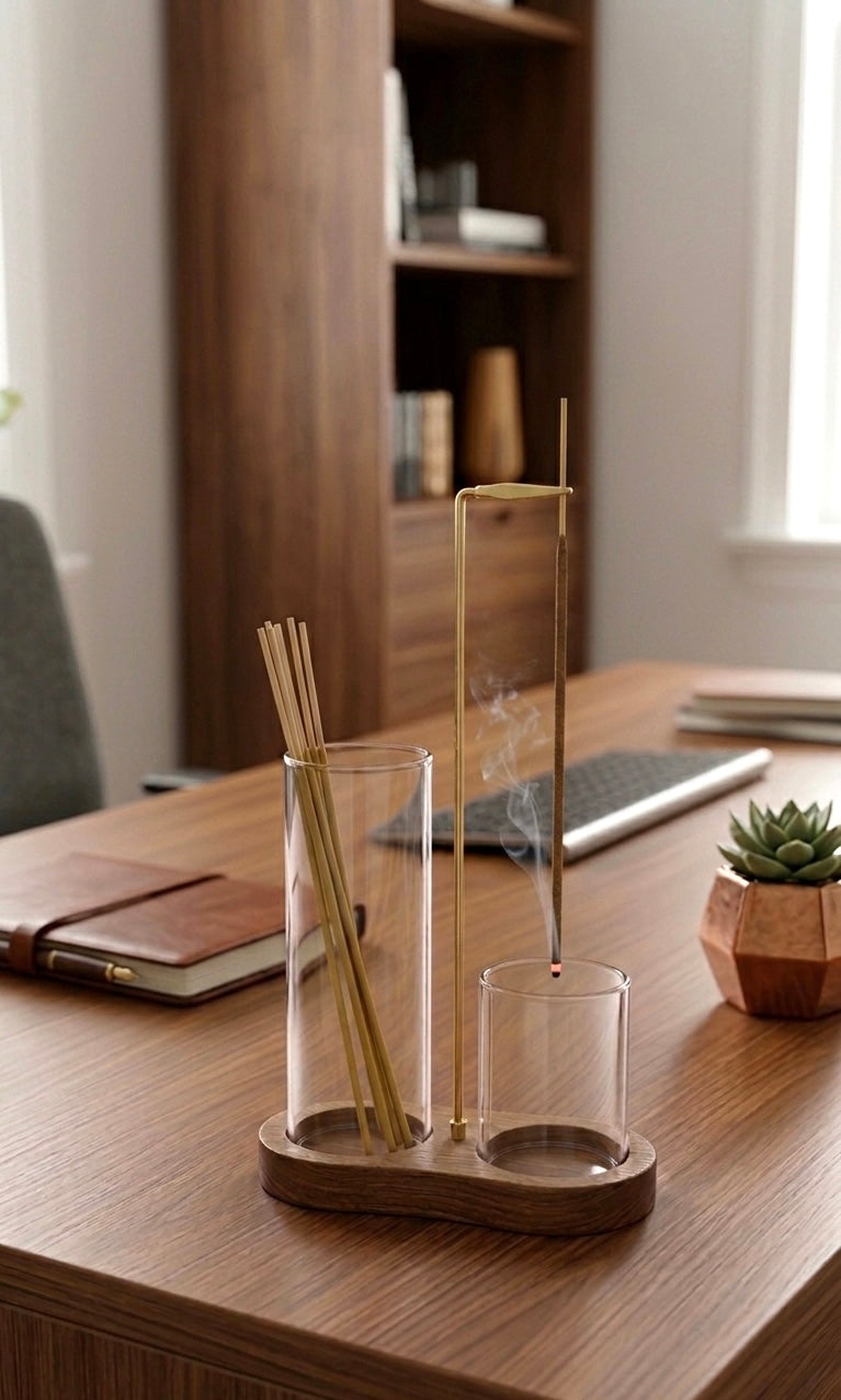 Wooden Incense Holder w/ Clip