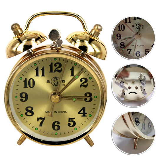 Vintage Style Alarm Clock Manual Wind Up Snooze