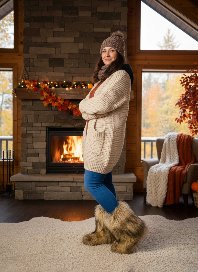 Faux Fur Calf Boots