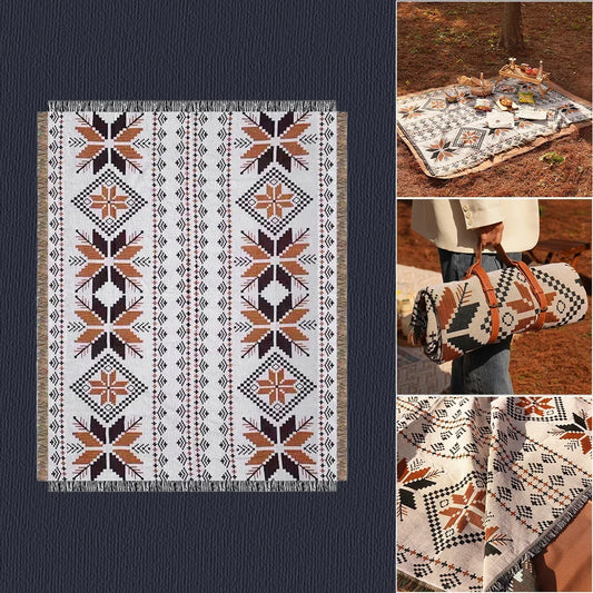 Elegant Bohemian Style Travel Picnic Mat Throw Blanket