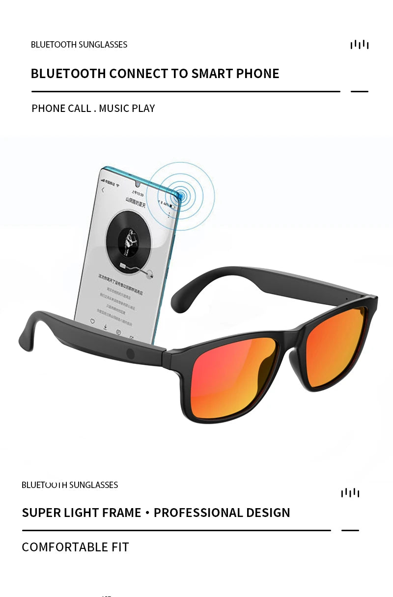 Bluetooth Smart Glasses Talk Music