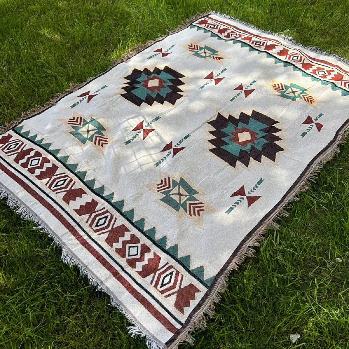 Elegant Bohemian Style Travel Picnic Mat Throw Blanket