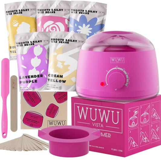 19 items Waxing Kit w/ Wax Warmer & Wax Beads Face Brazilian Full Body