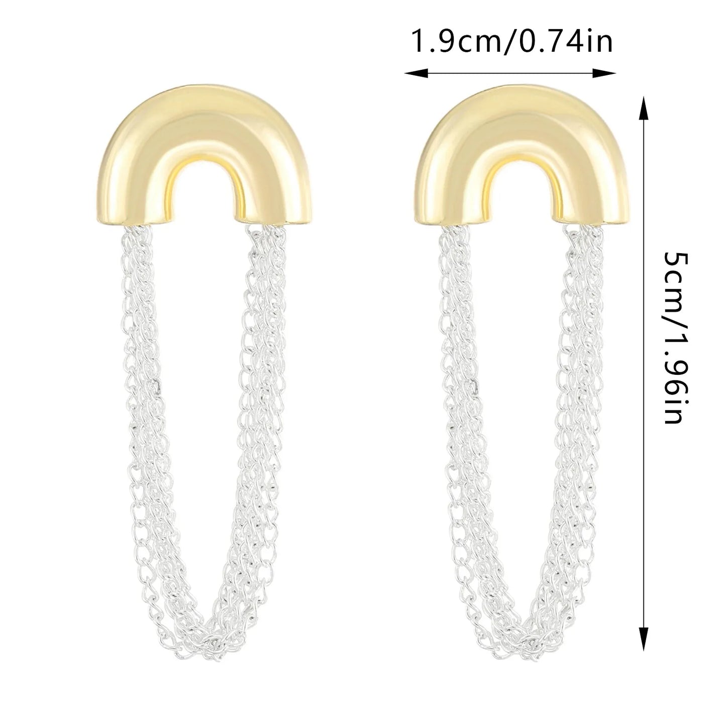 Stainless Steel Multi-Layer Chain Tassel Earrings