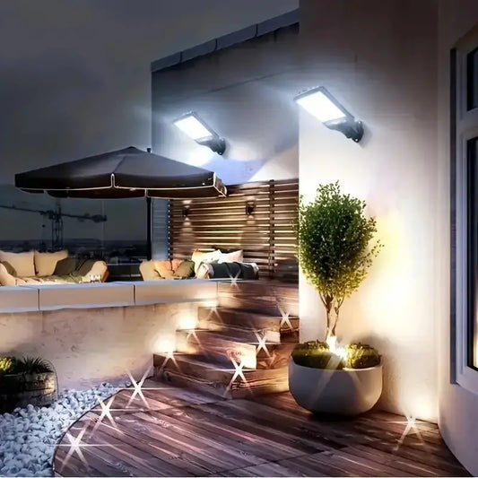 LED Outdoor Solar Lights w/ Remote Control Motion Sensor 1/2/4-Pack