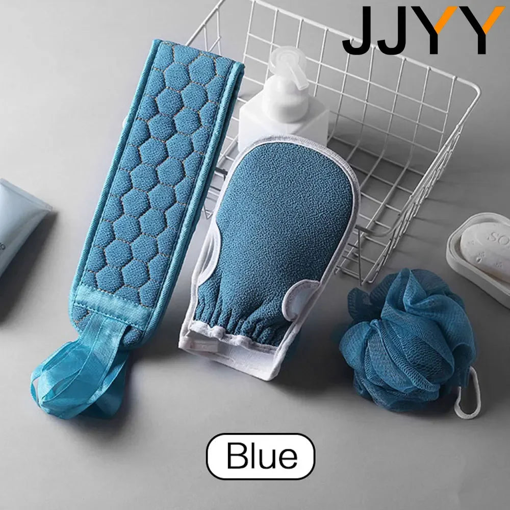 Exfoliating Gloves and Loofah Bath Sponge Set Men Women