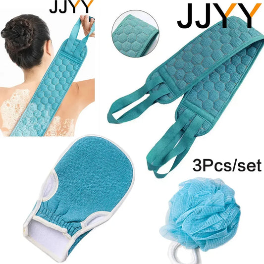 Exfoliating Gloves and Loofah Bath Sponge Set Men Women