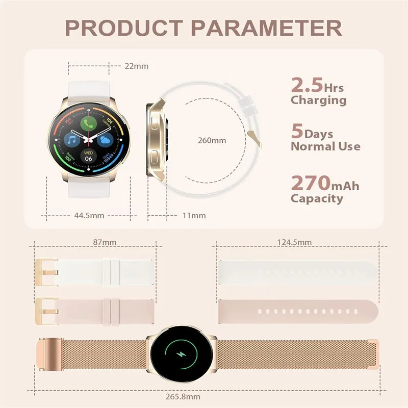 Smart Watch Fitness Tracker Answer/Make Calls Android iOS Waterproof