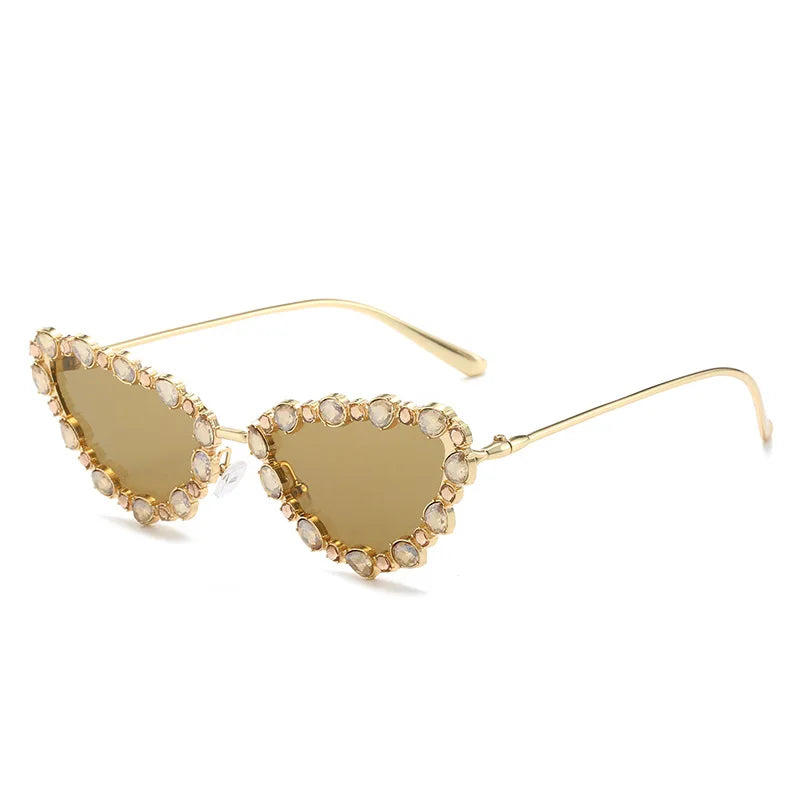 Retro Rhinestone Cat Eyes Sunglasses