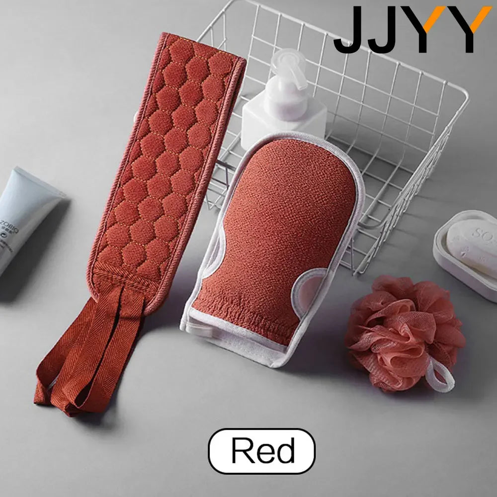 Exfoliating Gloves and Loofah Bath Sponge Set Men Women