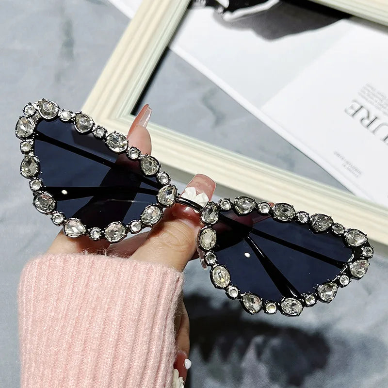 Retro Rhinestone Cat Eyes Sunglasses