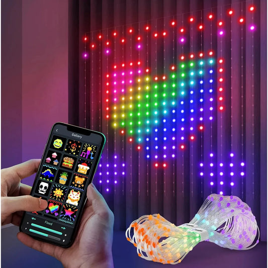 Smart LED Curtain Light APP Control Pattern Music Ambient Lighting