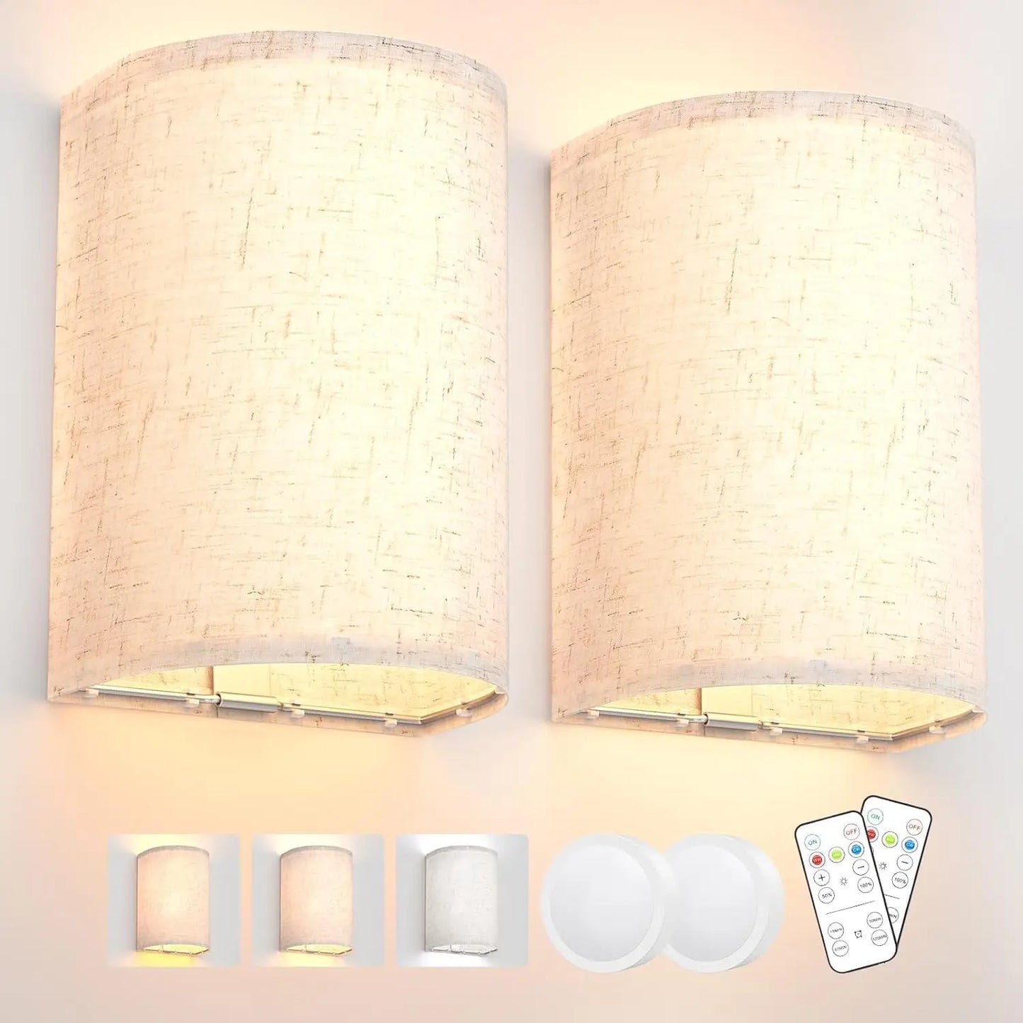 Rechargeable Wireless Wall Sconce Set Dimmable