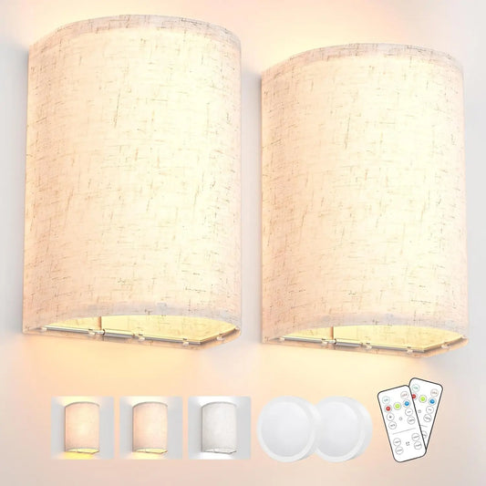 Rechargeable Wireless Wall Sconce Set Dimmable