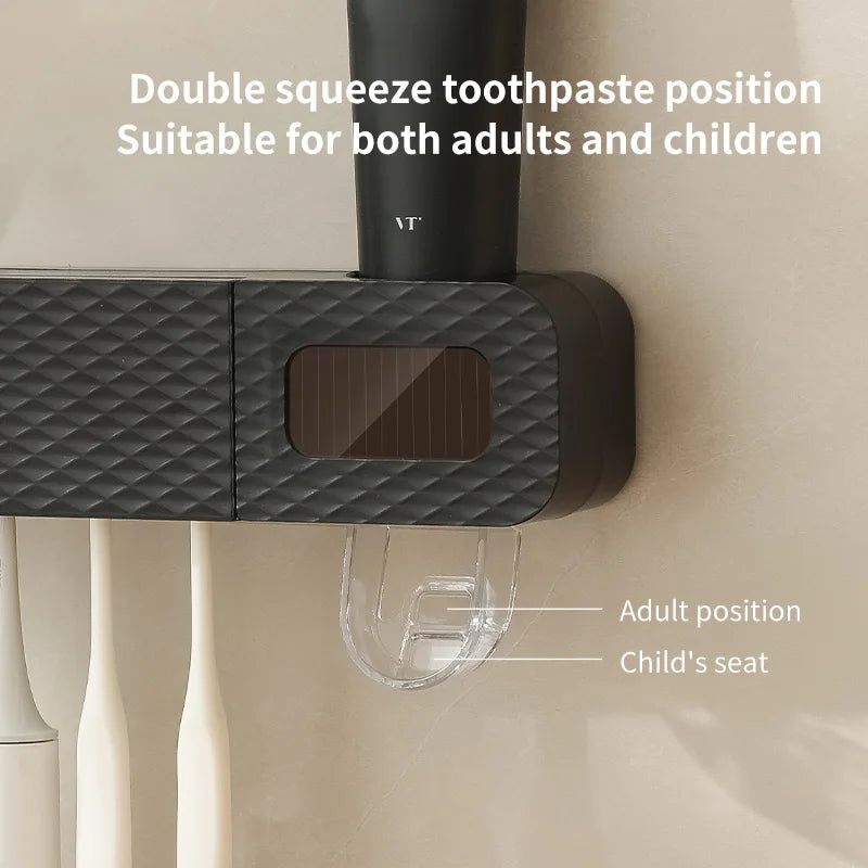Smart Toothpaste Dispenser Toothbrush Drying Rack Wall Mounted