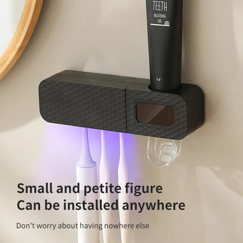 Smart Toothpaste Dispenser Toothbrush Drying Rack Wall Mounted