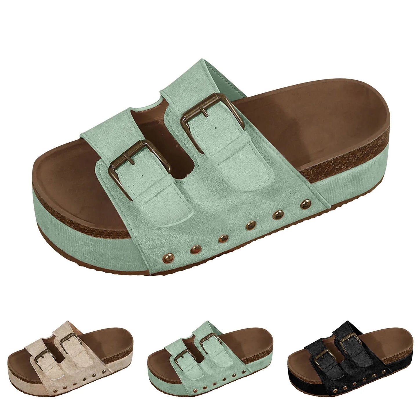 Bohemian Open Toe Slingback Wedge Sandals