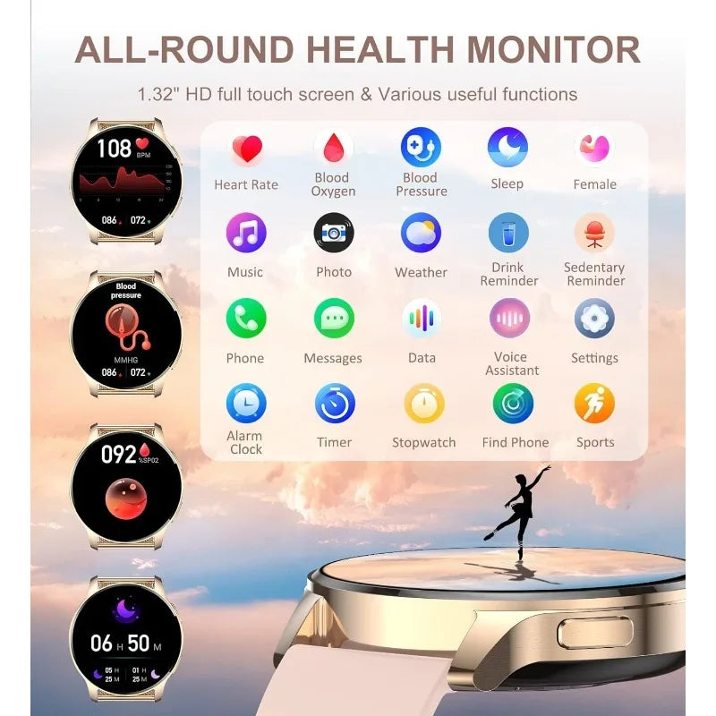 Smart Watch Fitness Tracker Answer/Make Calls Android iOS Waterproof