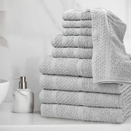 10 Piece 100% Cotton Towel Set 