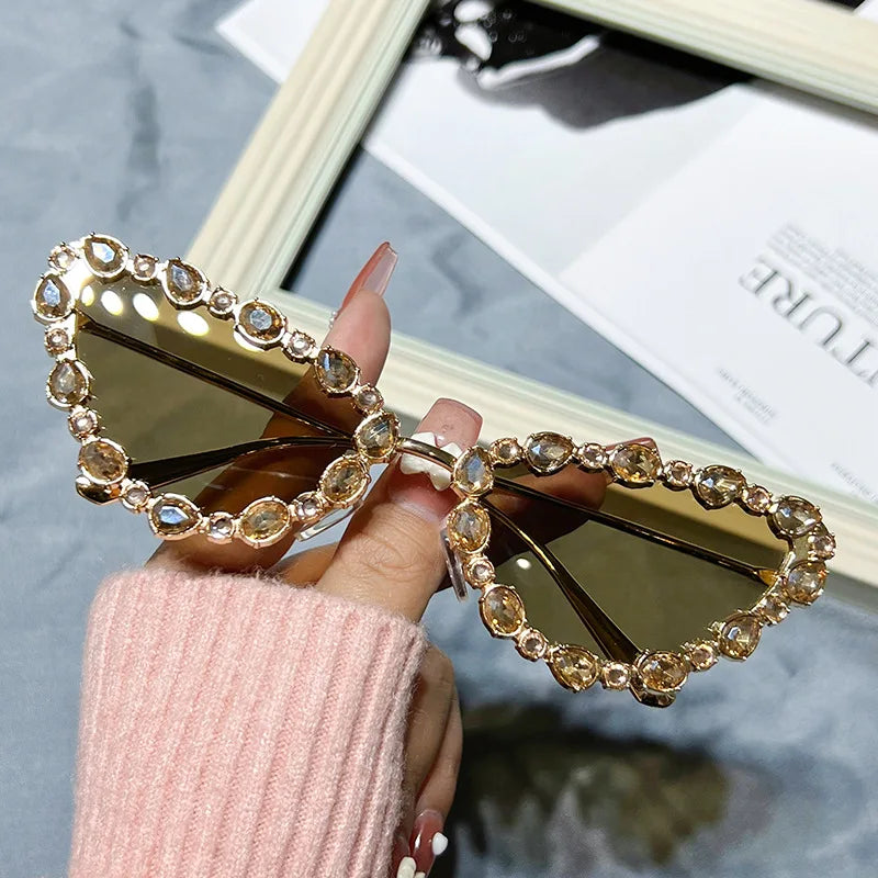 Retro Rhinestone Cat Eyes Sunglasses