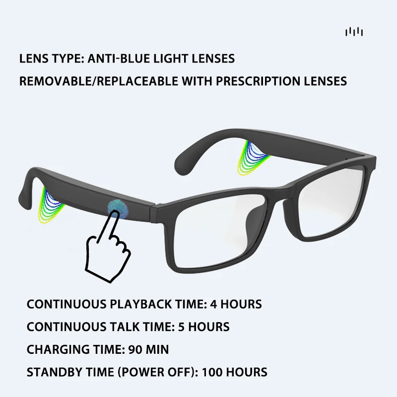 Bluetooth Smart Glasses Talk Music