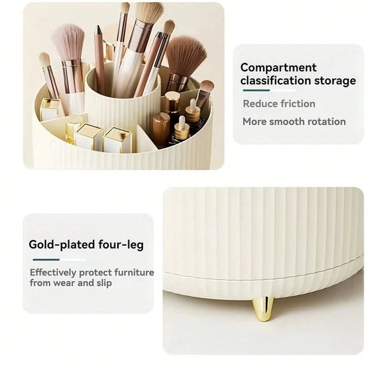 360° Rotating Makeup Brush Holder Organizer