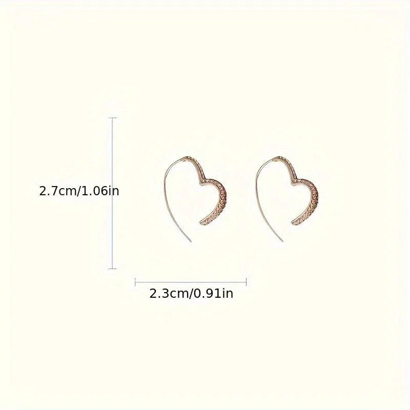 Sparkling Heart Dangle Earrings Hypoallergenic