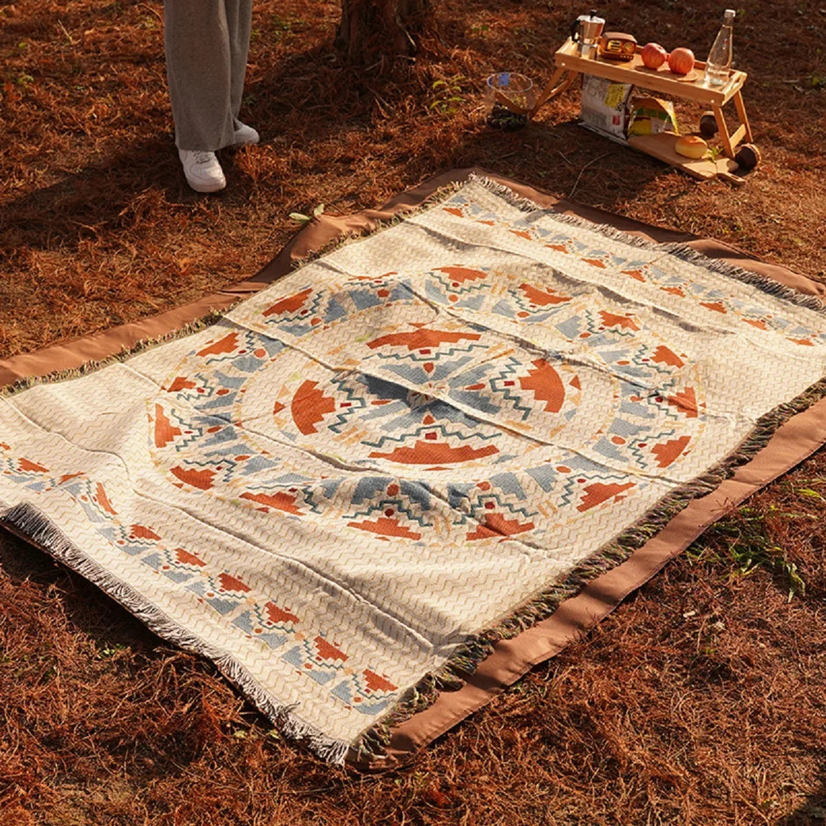 Elegant Bohemian Style Travel Picnic Mat Throw Blanket