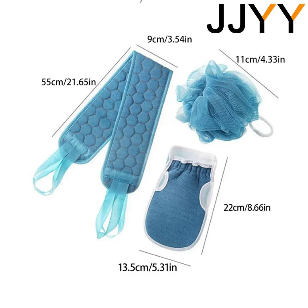 Exfoliating Gloves and Loofah Bath Sponge Set Men Women