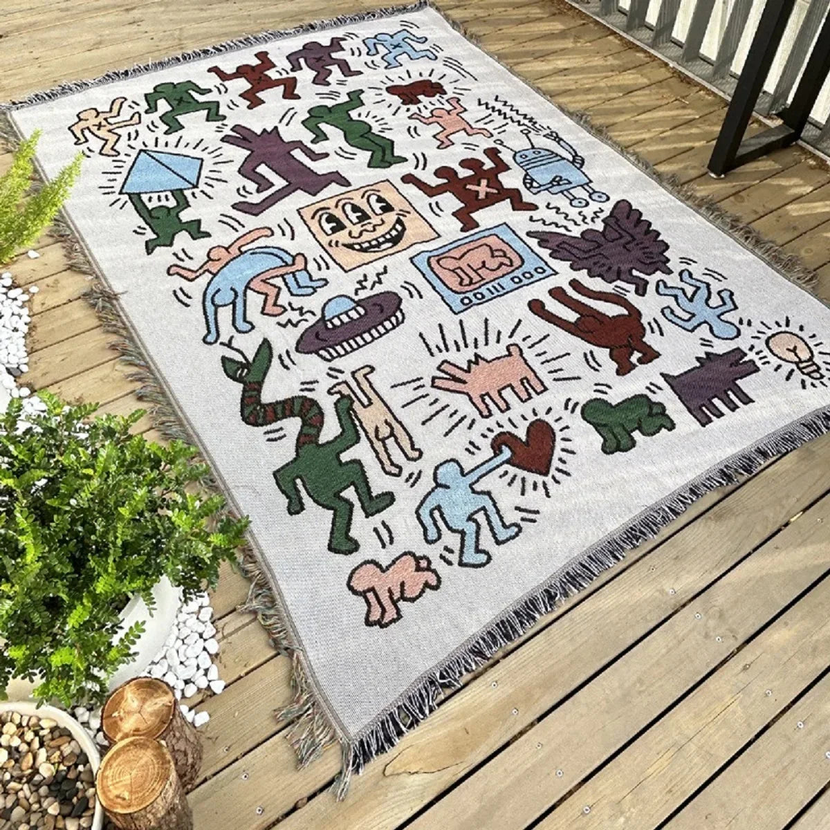Elegant Bohemian Style Travel Picnic Mat Throw Blanket